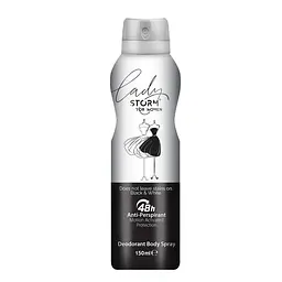 Жіночий дезодорант-антиперспірант для тіла LADY STORM Invisible Black, 150 мл (Liv282695)