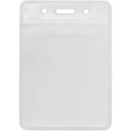 Бейдж Optima вертикальний замок zip lock PVC, 75х95 мм (O45612)