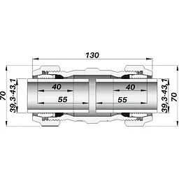 З'єднання зажимне пряме двостороннє DN32(39,3-43,1 мм) OK AGAflex - мініатюра 3