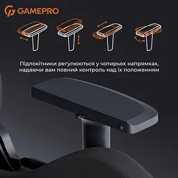 Ігрове крісло GamePro GC900B Black Fabric (GC900B) - мініатюра 14