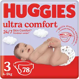 Подгузники Huggies Ultra Comfort 3 (4-9 кг) 78 шт.