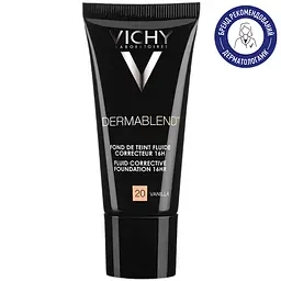 Коригуючий тональний флюїд Vichy Dermablend SPF 28 відтінок 20 (Vanilla) 30 мл (MB033921) - мініатюра 2