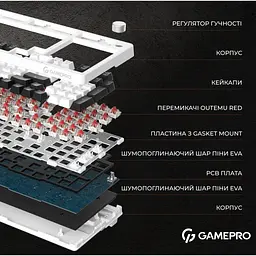 Клавіатура GamePro MK170B Hot-Swap Red Swich RGB USB UA Black (MK170B) - мініатюра 7