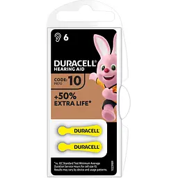 Батарейки для слухових апаратів Duracell Hearing Aid 10, 6 шт. - мініатюра 2