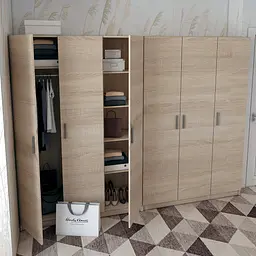 Шафа для одягу Doros Промо Дуб Cонома 3+3 ДСП 270х48х204 (42005005) - мініатюра 1