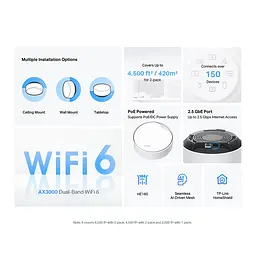 Система WiFi-Mesh Deco X50 AX3000, 1xGE LAN/WAN, 1x2,5GE LAN/WAN, 2мод, PoE TP-Link teh0017218 - мініатюра 7
