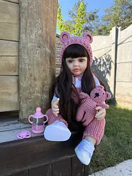 Реалістична Кукла Реборн 55 см повністю вінілова Doll Reborn Baby К0100202 - мініатюра 2