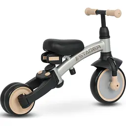 Дитячий велосипед QPlay Stager 3 в 1 з ручкою, біговел, Silver (T80STAGERSilver) - мініатюра 4