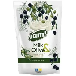 Крем-мило рідке JAM 300мл дой-пак Milk & Olive з гліцерином