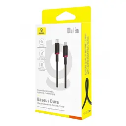 Кабель Baseus Dura Series Cable Type-C to Type-C 100W 2m P10377803U01-03 Black-Red - мініатюра 2