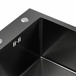 Мийка для кухні Platinum Handmade PVD чорна 500x450x220 (товщина 3,0/1,5 мм + корзина та дозатор в комплекті), Чорний - мініатюра 4