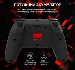 Геймпад джойстик GamePro GP-600 Black 2.4G Wireless PC/PS3/Android - мініатюра 7