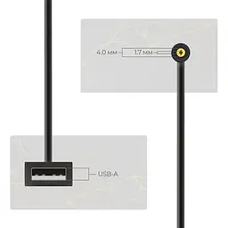 Кабель живлення ArmorStandart USB - DC 4.0x1.7 12V 0.8 м (ARM79301) - мініатюра 3