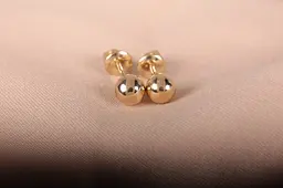 Сережки пуссети кульки з жовтого золота S-0097