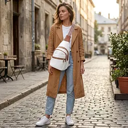 Стильна сумка жіноча з однією лямкою через плече з екошкіри Vintage 22757 біла - мініатюра 2