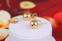 Сережки гвоздики Xuping Jewelry кульки 8 мм золотисті