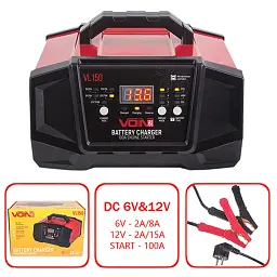 Пуско зарядний пристрій Voin 6&12V/2A-8A-15A/Start-100A/8-180AHR/LCD індик (VL-150) - мініатюра 2