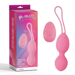 Вагінальні кульки M-Mello Ridged Vibrating Bullet, 19 см, рожевий