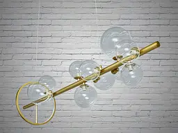 Стельова люстра LED Diasha 1947-10G Loft, 10 плафонів, 10W, 3000K, метал, скло, сучасний стиль для дому - мініатюра 2