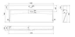 Умивальник VBI Este 120x46 см накладний/підвісний 1/O white VBI-019925 - мініатюра 2