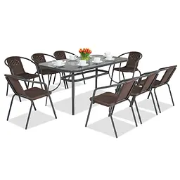 Комплект садових меблів 4Points Ravello-8 з прямокутним столом 140x80x70 см - мініатюра 1