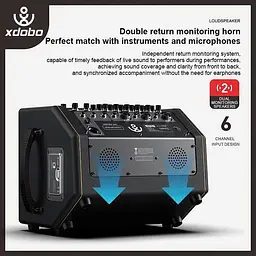 Портативна акустика Xdobo BMTL Artist 300W з пультом бездротова - мініатюра 6