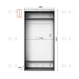 Шафа-купе Idea серія 8 120 x 60 x 240 см Венге темний Дзеркало - мініатюра 2