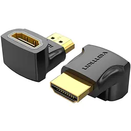 Переходник HDMI F --> HDMI M, угол 90° 4K 60Hz PVC Vention черный