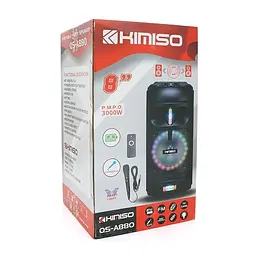 Портативна акустика Kimiso QS-A880 100W Bluetooth караоке з мікрофоном та підсвічуванням - мініатюра 4