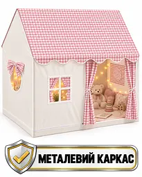 Дитячий намет-будиночок складаний Замок для ігор вдома та на вулиці рожевий - мініатюра 3