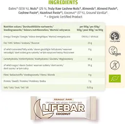 Батончик Lifefood Lifebar енергетичний з кокосом органічний 47 г - мініатюра 5