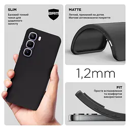 Чехол-накладка для смартфона Infinix Hot 60 Pro Plus 4G, противоударный, силиконовый, термополиуретановый (ТПУ), с защитой камеры и корпуса, черный, защита всего корпуса, ArmorStandart (ARM88681) - мініатюра 3