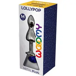 Металева анальна пробка Wooomy Lollypop Double Ball Metal Plug Blue M - мініатюра 3