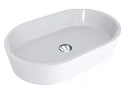 Умивальник Miraggio SORRENTO (0000244) Miramarble, Глянцевий, Накладний, Білий