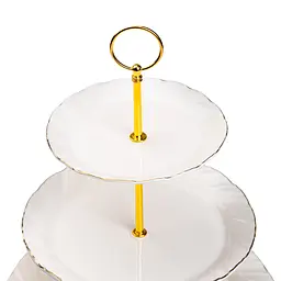 Етажерка Classic для фруктів та десертів триярусна, білий Yiwu HP-7-731 - мініатюра 4