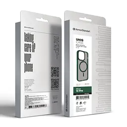 Чехол для Apple iPhone 13 Pro, Uniq MagCase, зеленый, противоударный, панель-накладка с MagSafe, ударопрочный TPU+PC, с магнитом MagSafe, поддержка полноценной беспроводной зарядки, ArmorStandart (ARM75327) - мініатюра 6