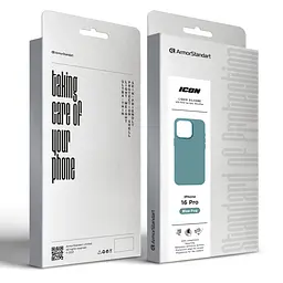 Силиконовый чехол для Apple iPhone 16 Pro, ICON2 Case, голубой, противоударный, панель, защита всего корпуса, матовая поверхность Soft Touch, выступает над дисплеем, совместим с защитными стеклами и пленками, с микрофиброй, ArmorStandart (ARM79639) - мініатюра 9