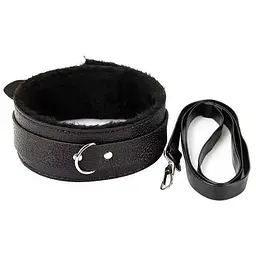 Шкіряний нашийник з повідцем для ігор з домінуванням BDSM One size K000410