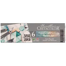 Набір графітних водорозчинних олівців AQUA GRAPH COLORS 6 шт металева коробка Cretacolor