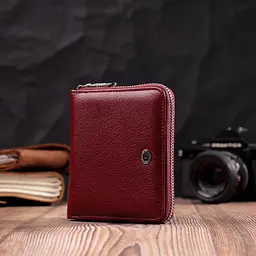 Портмоне для жінок на блискавці з натуральної шкіри ST Leather 19487 бордовий - мініатюра 8