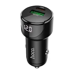 Зарядний пристрій HOCO 1xUSB-C PD20W + 1xUSB QC3.0 car adapter Z42 black (6931474742544)