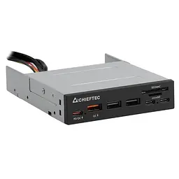 Card Reader 2x USB3.2, 2x Type-C,1x PD3.0, 1x QC3.0 USB, внутрішній, 3.5" чорний CRD-908H Chieftec - мініатюра 2