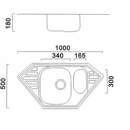 Мийка кухонна HAIBA 100x50 decor (HB0522) - мініатюра 2