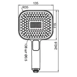 Ручний душ Koer 3 режими KP-0404-01 KR4999, Хром - мініатюра 2