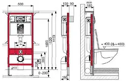 Інсталяція для унітазу Tece Base Kit 2в1 (9400401) - мініатюра 5