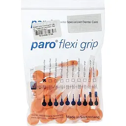 Набір міжзубних щіток Paro Swiss Flexi Grip X-тонкі 1.9/5 мм з ковпачком помаранчевий 30 шт. - мініатюра 2