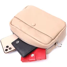 Сумка для жінок з натуральної шкіри Vintage 22437 бежева - мініатюра 10