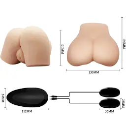 Мастурбатор Crazy Bull Vagina and Anal вагіна та попка з віброяйцями (тілесний) - мініатюра 9