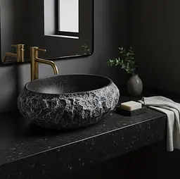 Умивальник Rea Mika накладний 50x38 см gabro black matt REA-U0634 - мініатюра 3