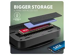 Док-станція AXAGON UFO 9in1 Grey (HMC-UFO) - мініатюра 3